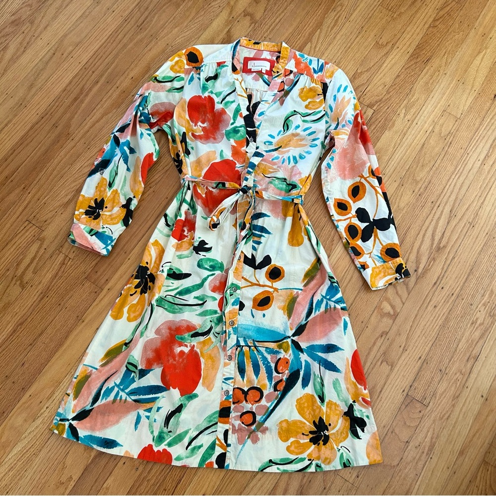 Anthropologie Cotton Floral Dress